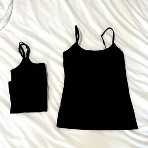 Pact black camisole with shelf bra (pack of 2)